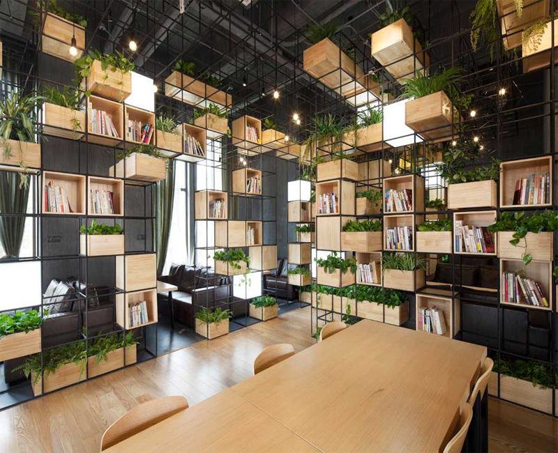 Mô hình thiết kế và thi công quán cafe theo phong cách văn phòng