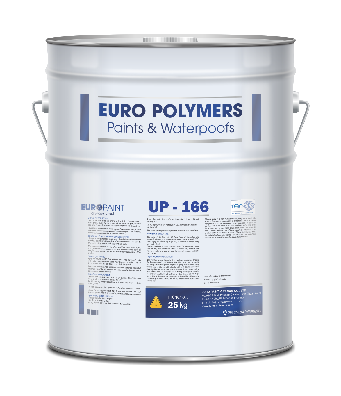 Euro polymers UP 166 sơn chống thấm 1 thành phần gốc PU